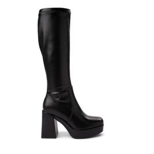 Never Worn Black Synthetic Leather Boots
